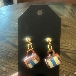 MEXICANA Gold and Brown Earrings